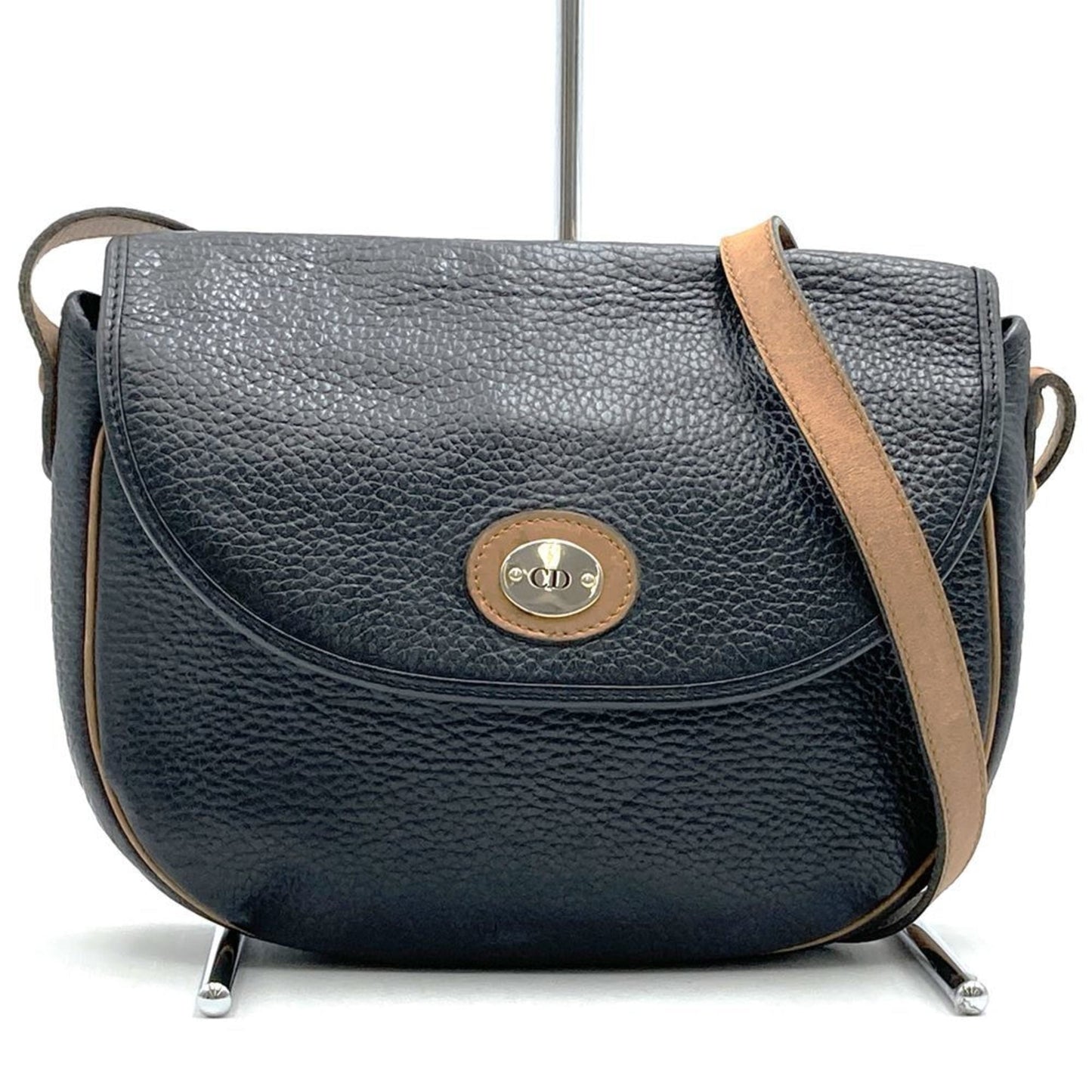 Christian Dior Black Leather Shoulder Bag  