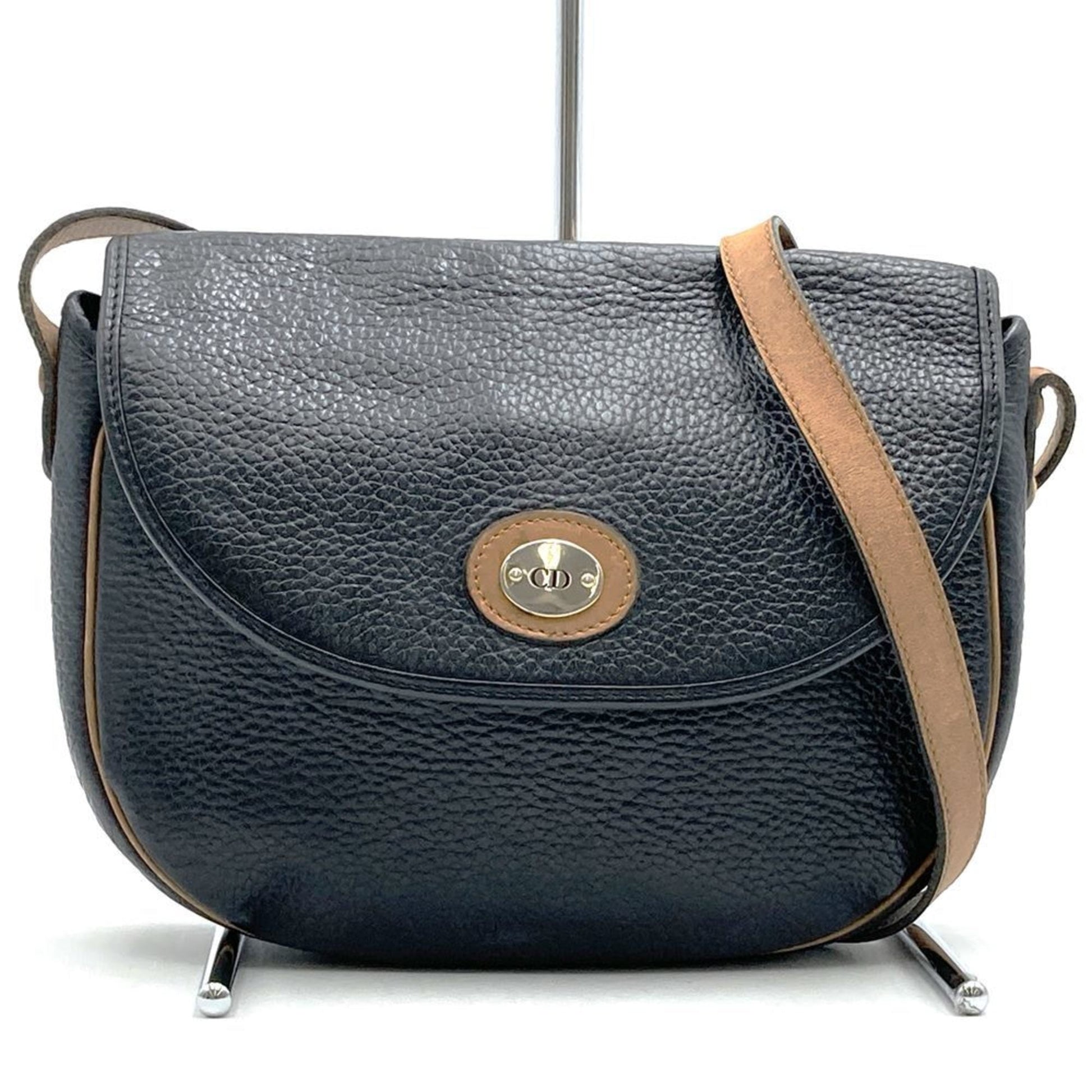 Christian Dior Black Leather Shoulder Bag  