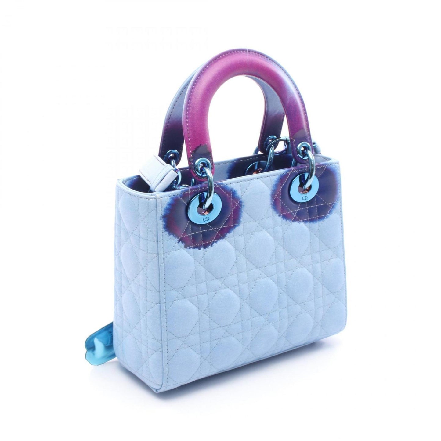 Christian Dior Blue Navy Purple Leather Handbag  