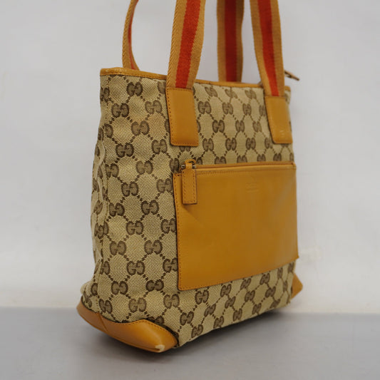 Gucci Leather Canvas Tote