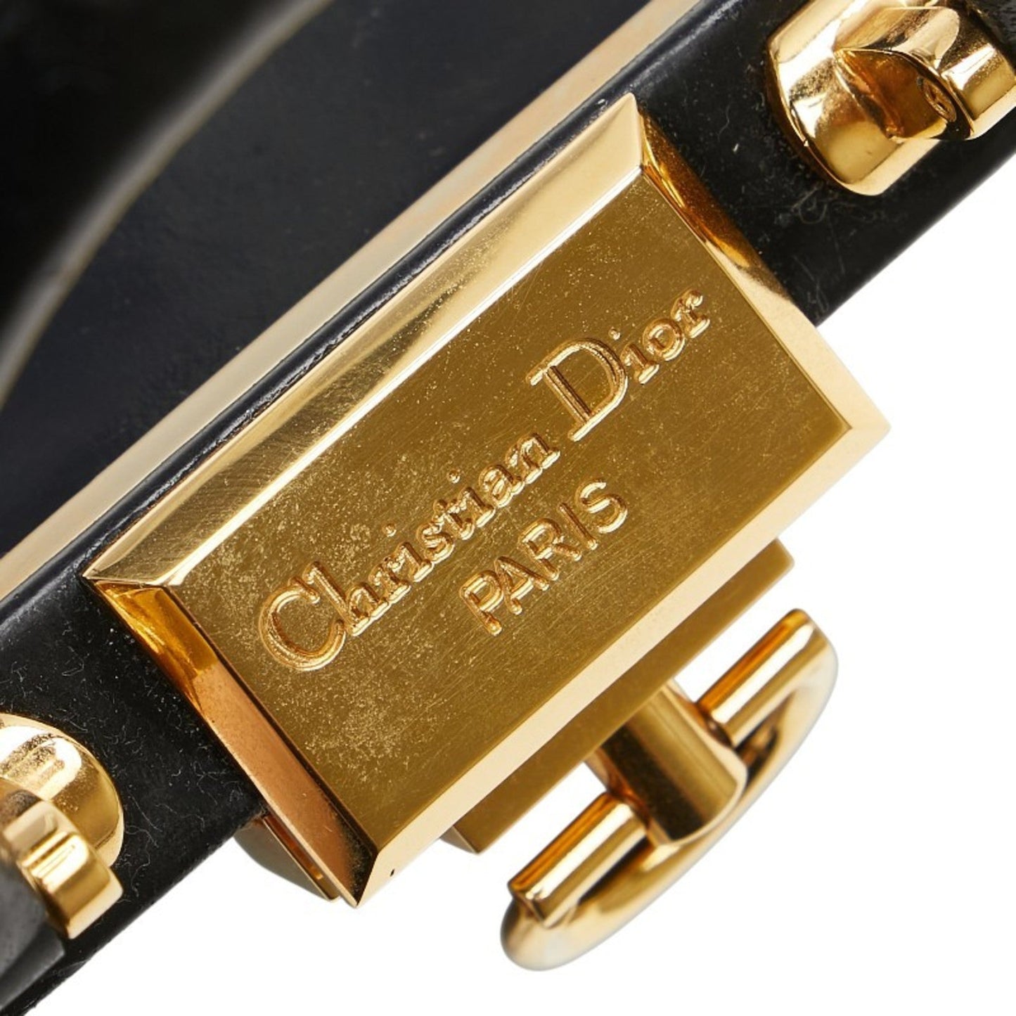 Christian Dior Black Patent Leather Handbag Shoulder Bag  