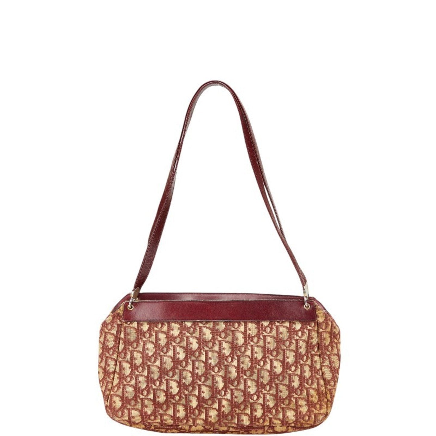 Christian Dior Trotter Red Brown Canvas Handbag Shoulder Bag  