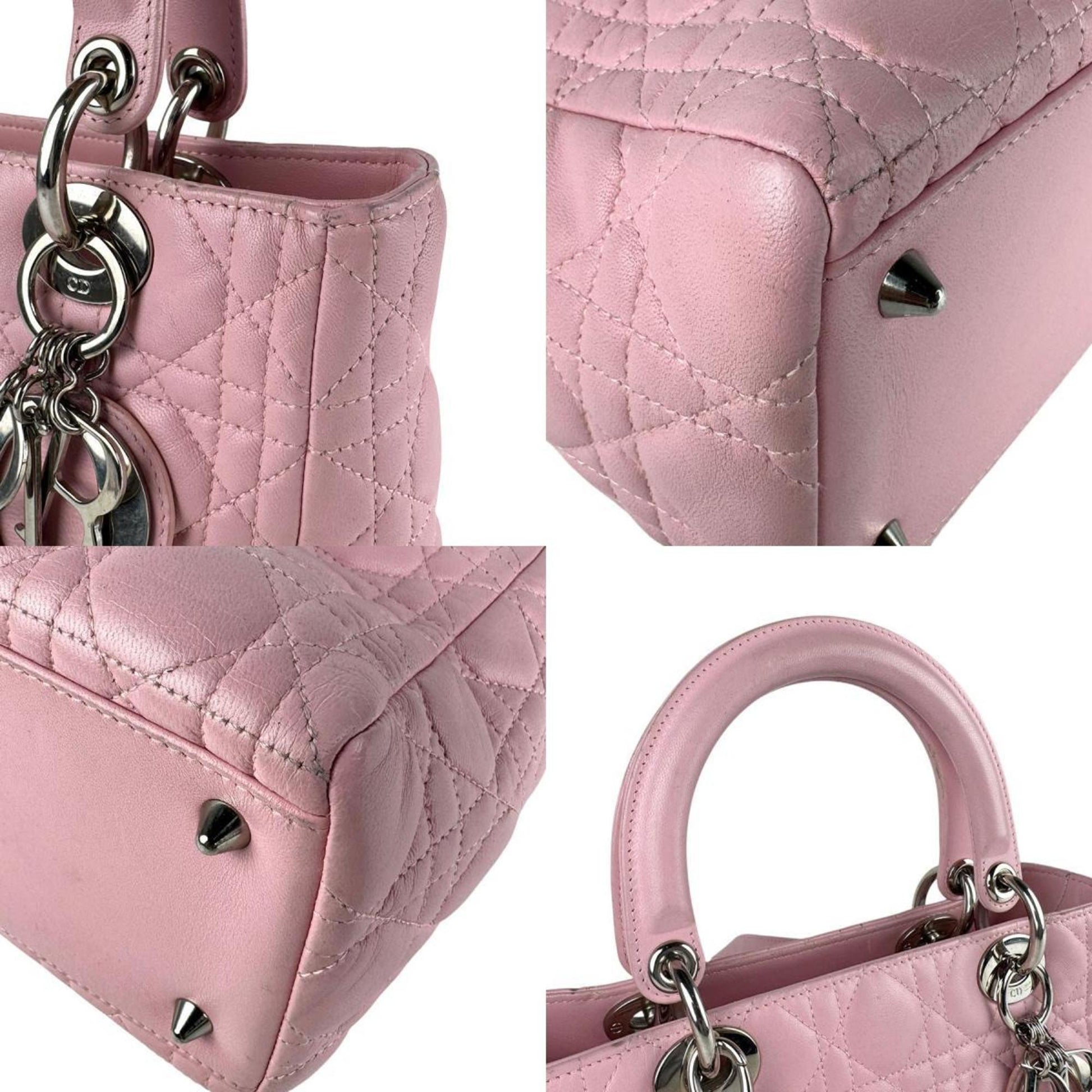 Christian Dior Pink Leather Handbag Shoulder Bag  