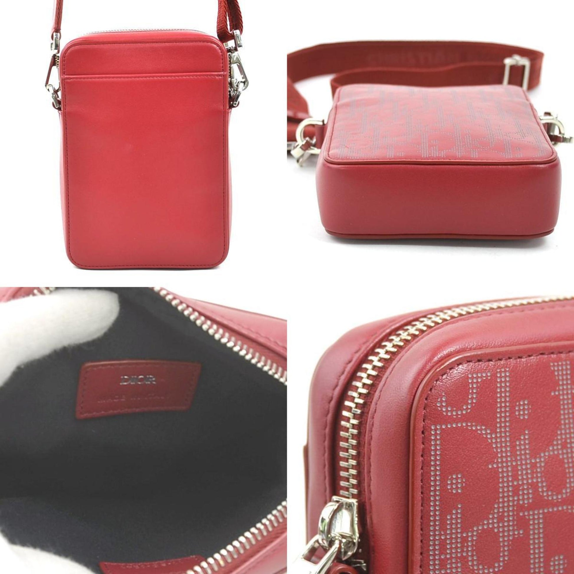 Christian Dior Red Color Leather Shoulder Bag  