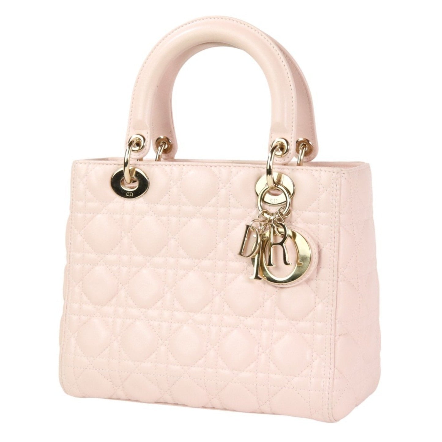 Christian Dior Lady Dior Pink Leather Handbag Shoulder Bag  