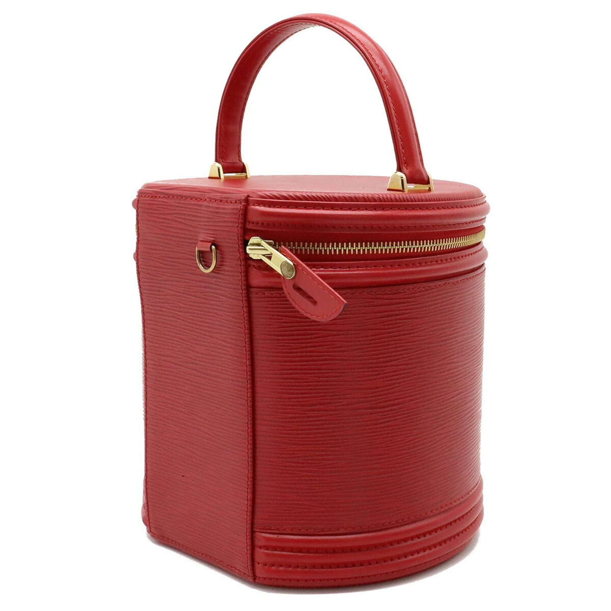 LOUIS VUITTON Epi Cannes Handbag Vanity Bag Leather Red Castilian