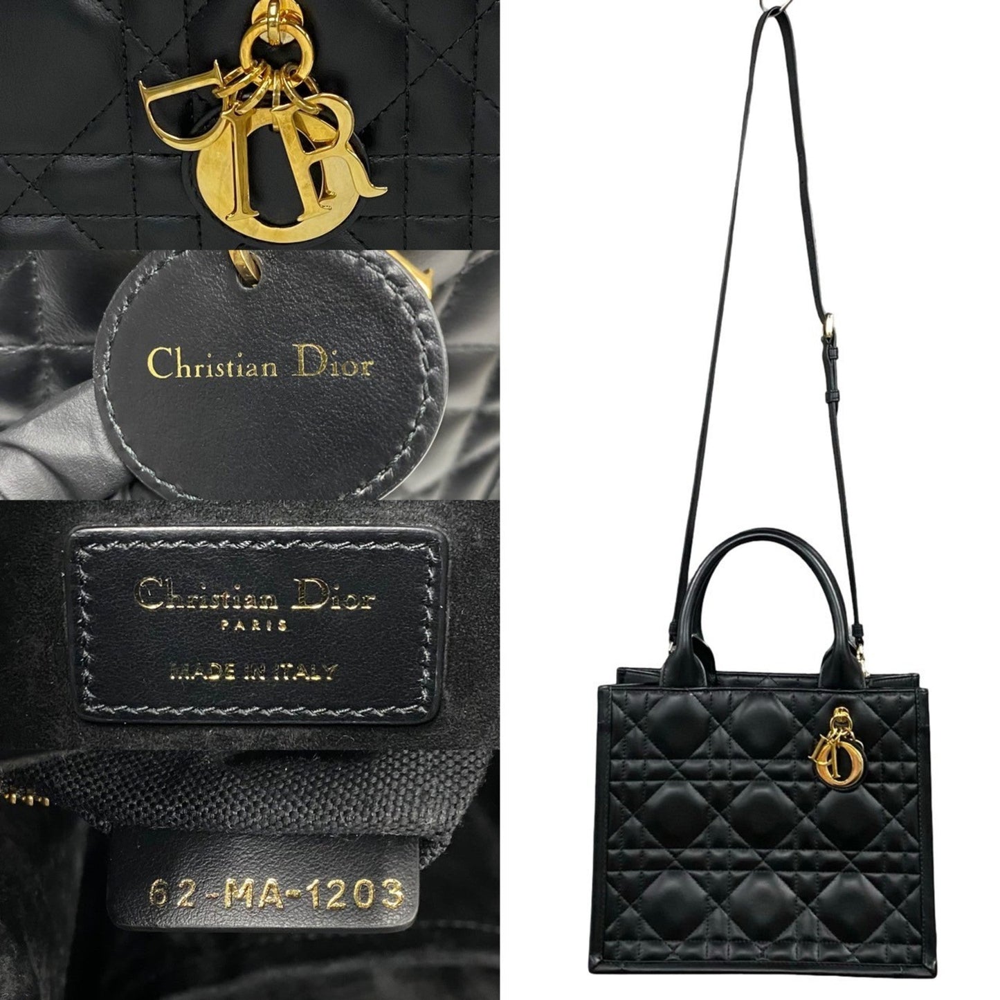 Christian Dior Black Leather Handbag Shoulder Bag  