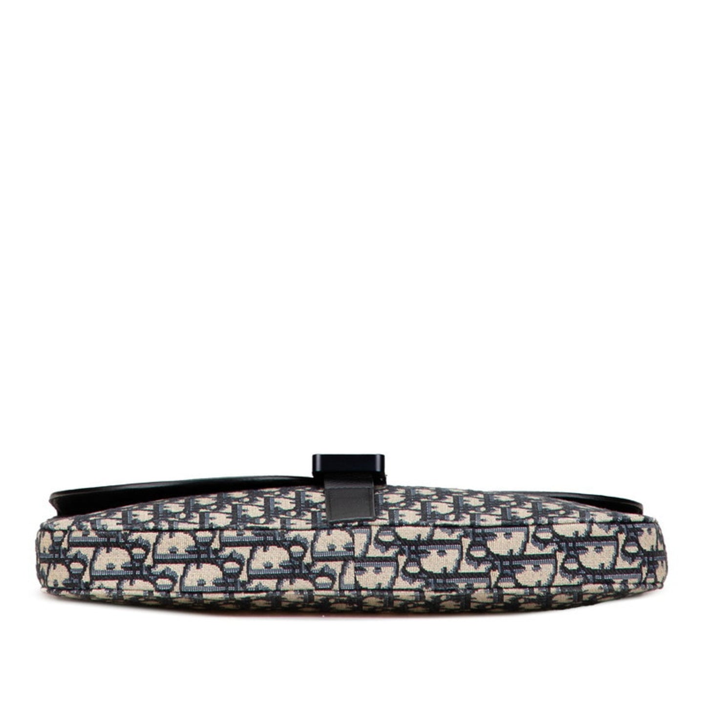 Christian Dior Beige Navy Black Canvas Leather Clutch Bag  