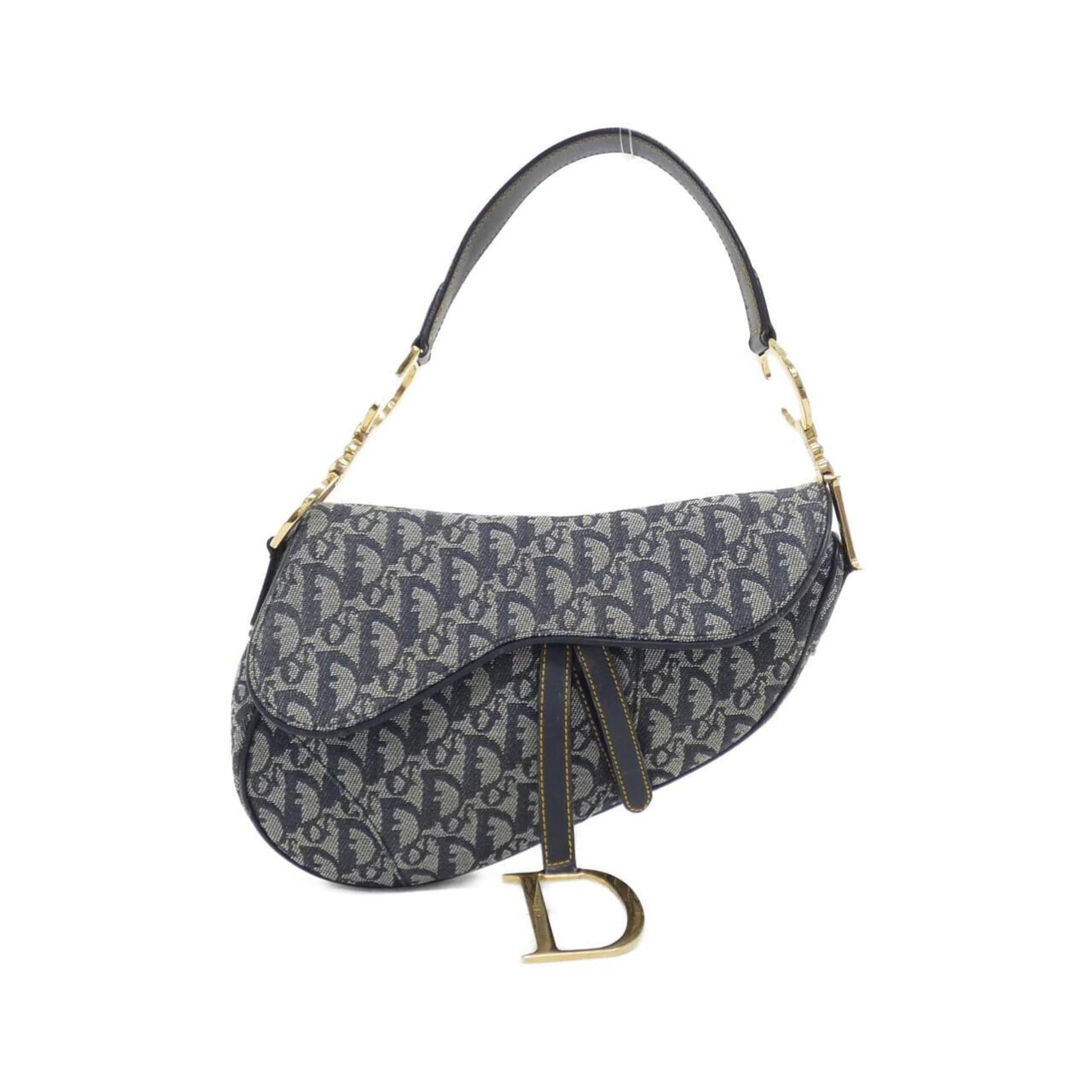 Christian Dior Blue Canvas Shoulder Bag  