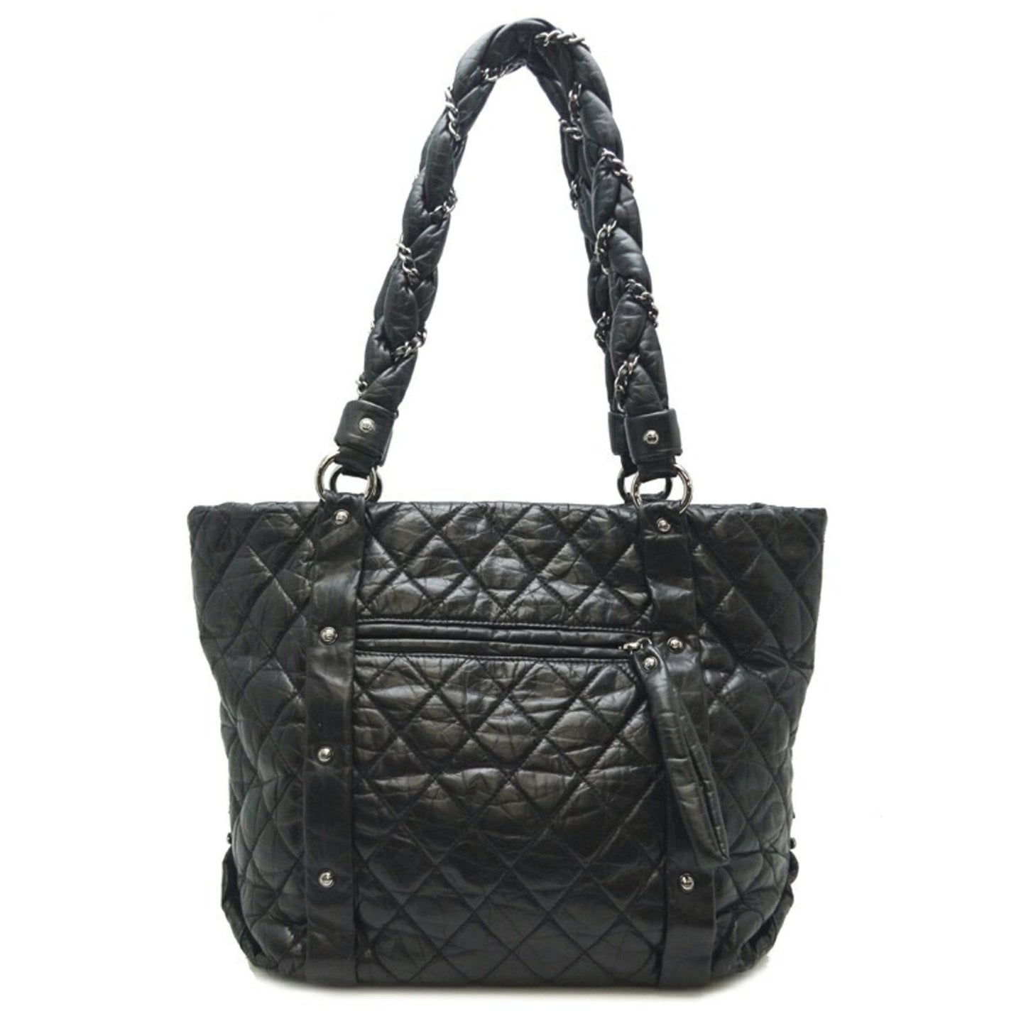 Chanel Bubble Quilted Leather Tote Bag Women s Shoulder Black