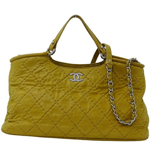 CHANEL Bag Wild Stitch Women s Handbag Shoulder 2way Suede Camel