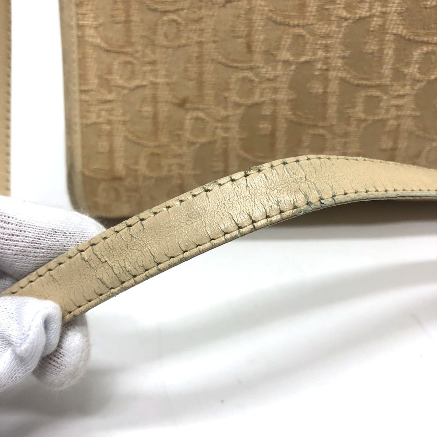 Christian Dior Beige Cloth Shoulder Bag  
