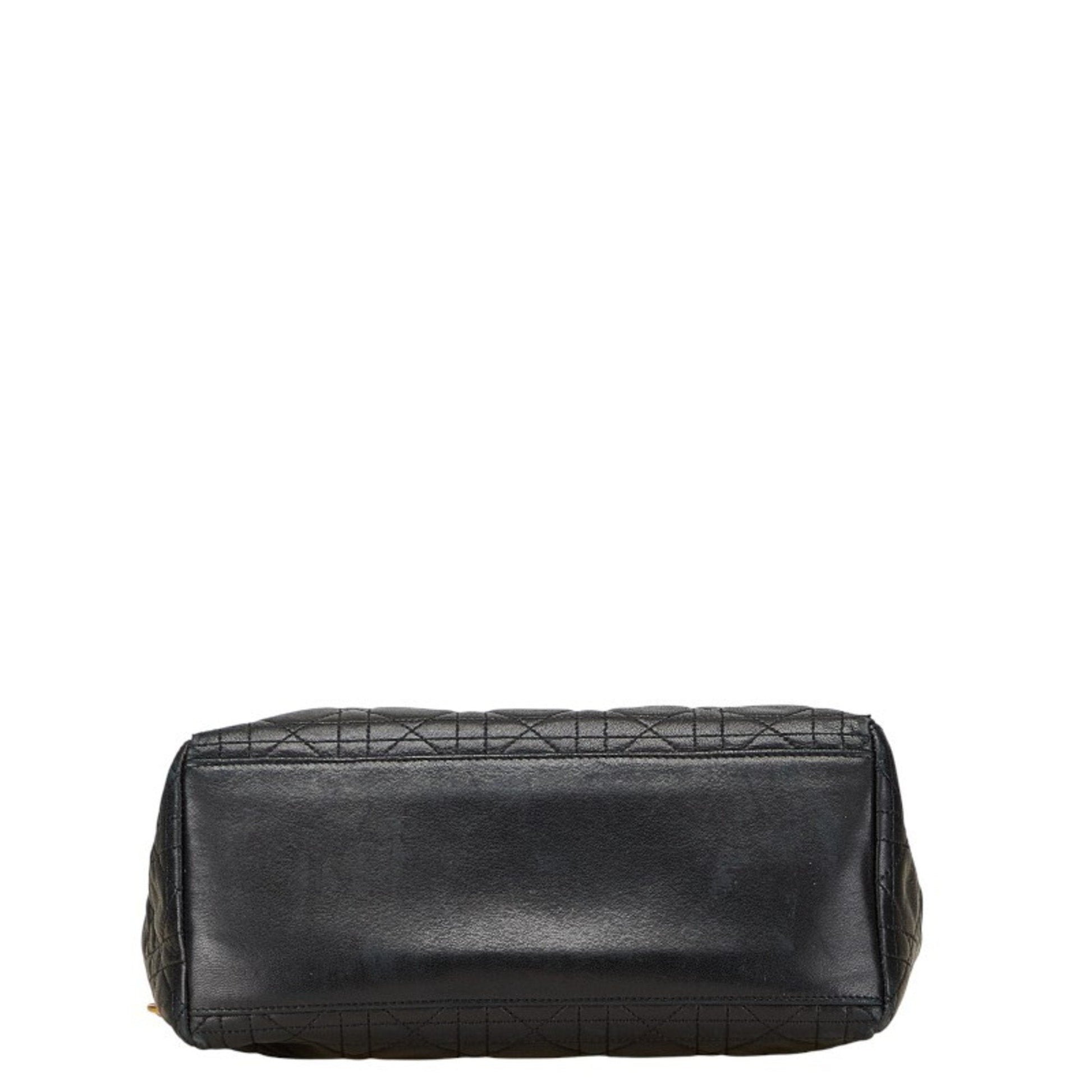 Christian Dior Lady Dior Black Leather Handbag  