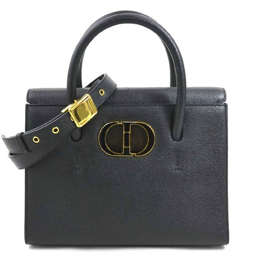 Christian Dior Black Leather Handbag Shoulder Bag  