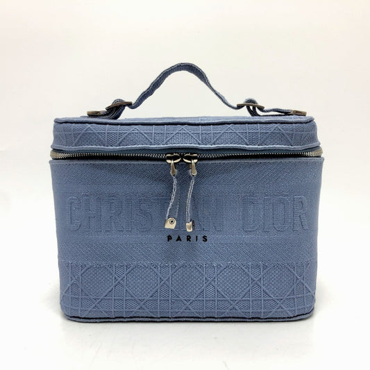 Christian Dior Blue Canvas Vanity Bag  
