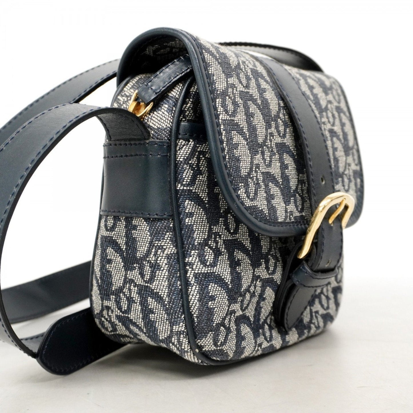 Christian Dior Navy Canvas Shoulder Bag  