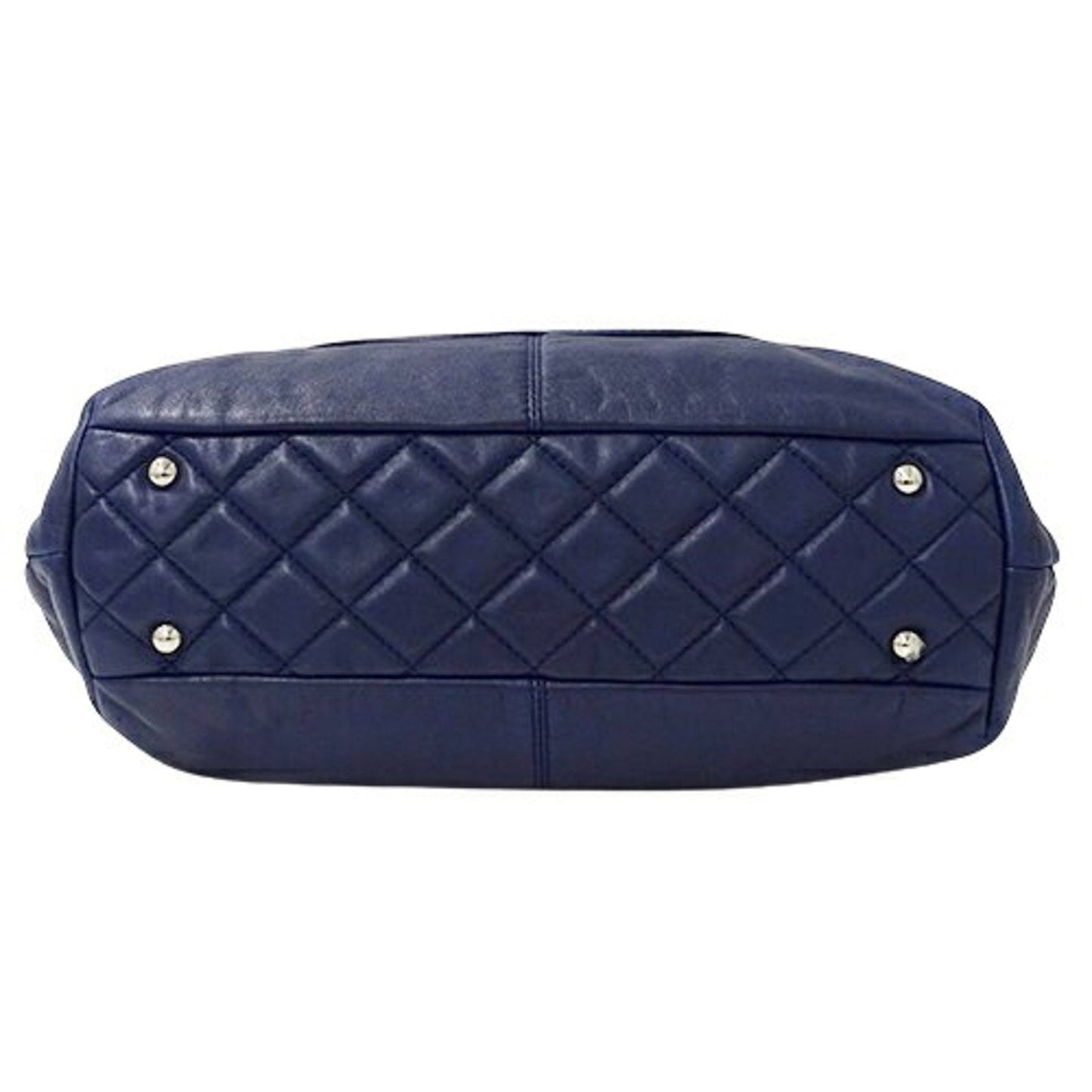 CHANEL Bag Matelasse Women s Handbag Tote Shoulder 2way Leather Navy Blue Chain