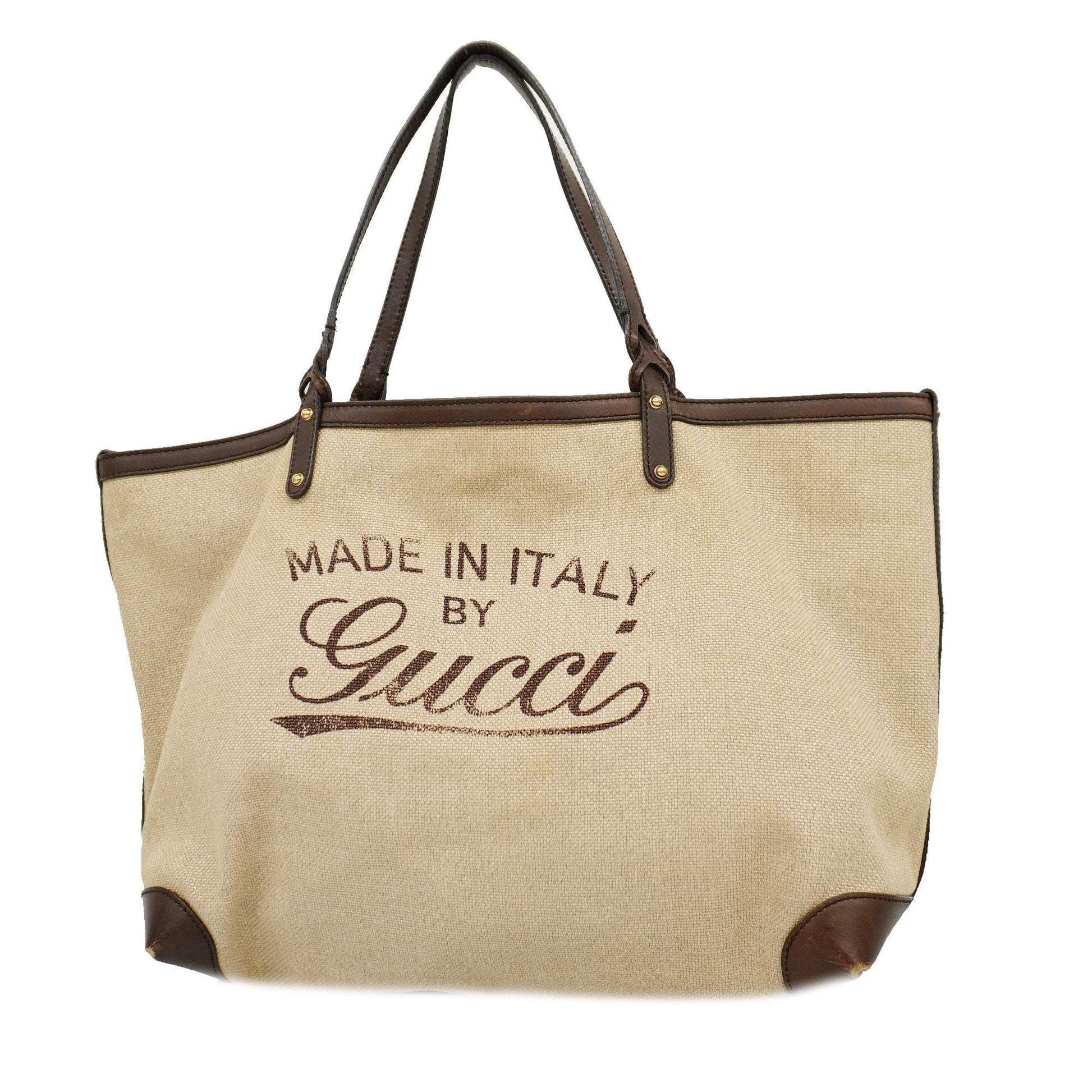 Gucci Leather Canvas Tote