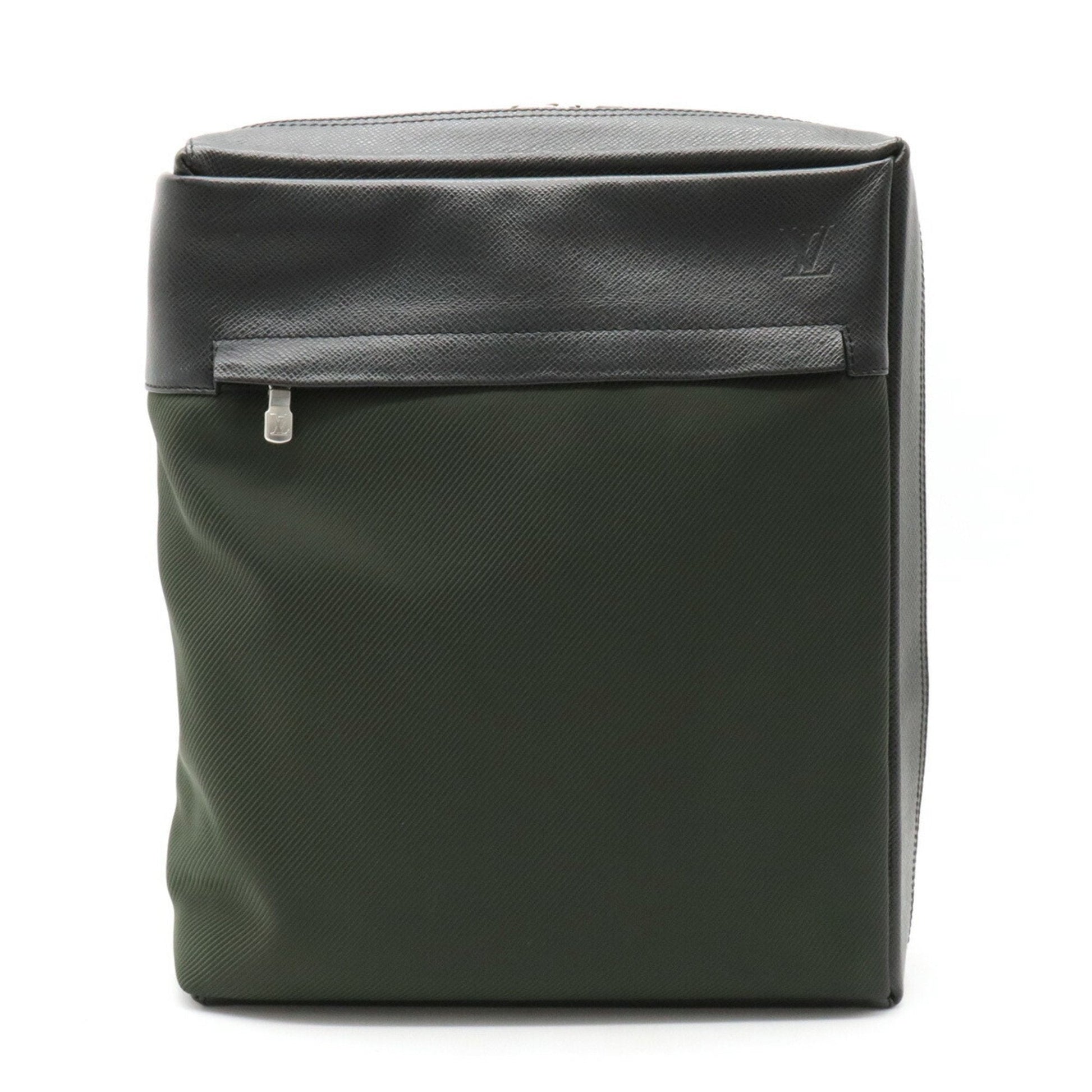 LOUIS VUITTON Taiga Beluga Shoulder Bag L-shaped Leather Canvas Ardoise