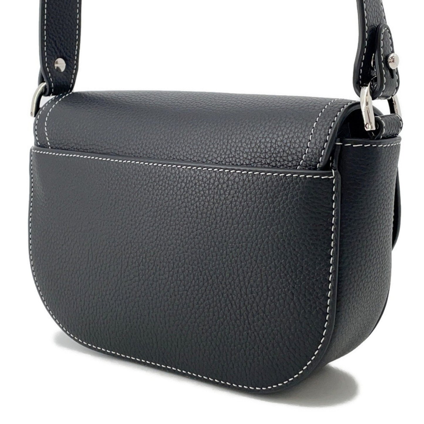 Christian Dior Black Leather Messenger Bag Saddle Bag Shoulder Bag  