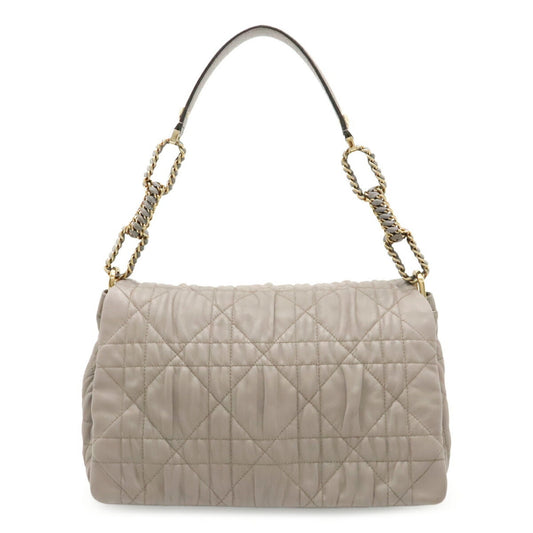 Christian Dior Gray Leather Shoulder Bag  