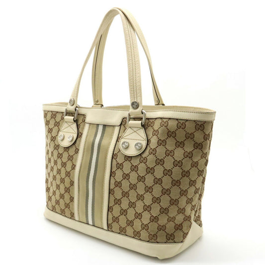 Gucci Leather Canvas Tote