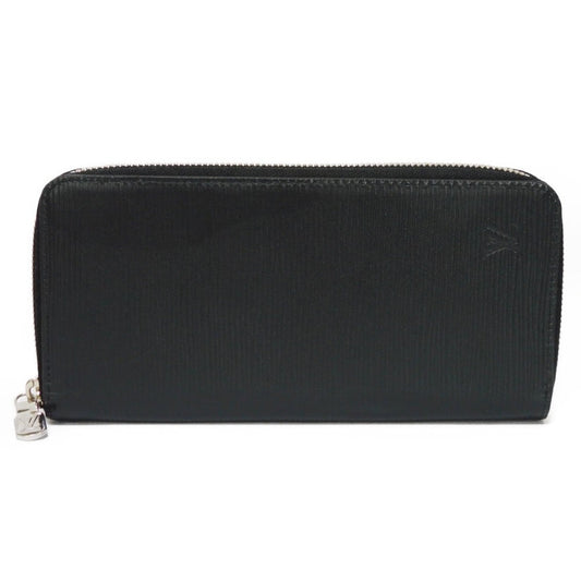 LOUIS VUITTON Long Wallet Zippy Vertical LV Logo Black RFID New Round Zipper Epi Noir M60965 Men's Billfold