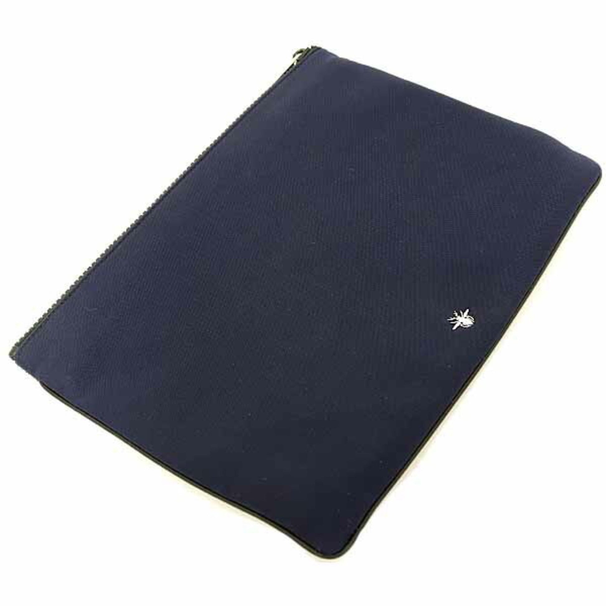 Christian Dior Navy Red Color Nylon Pouch  
