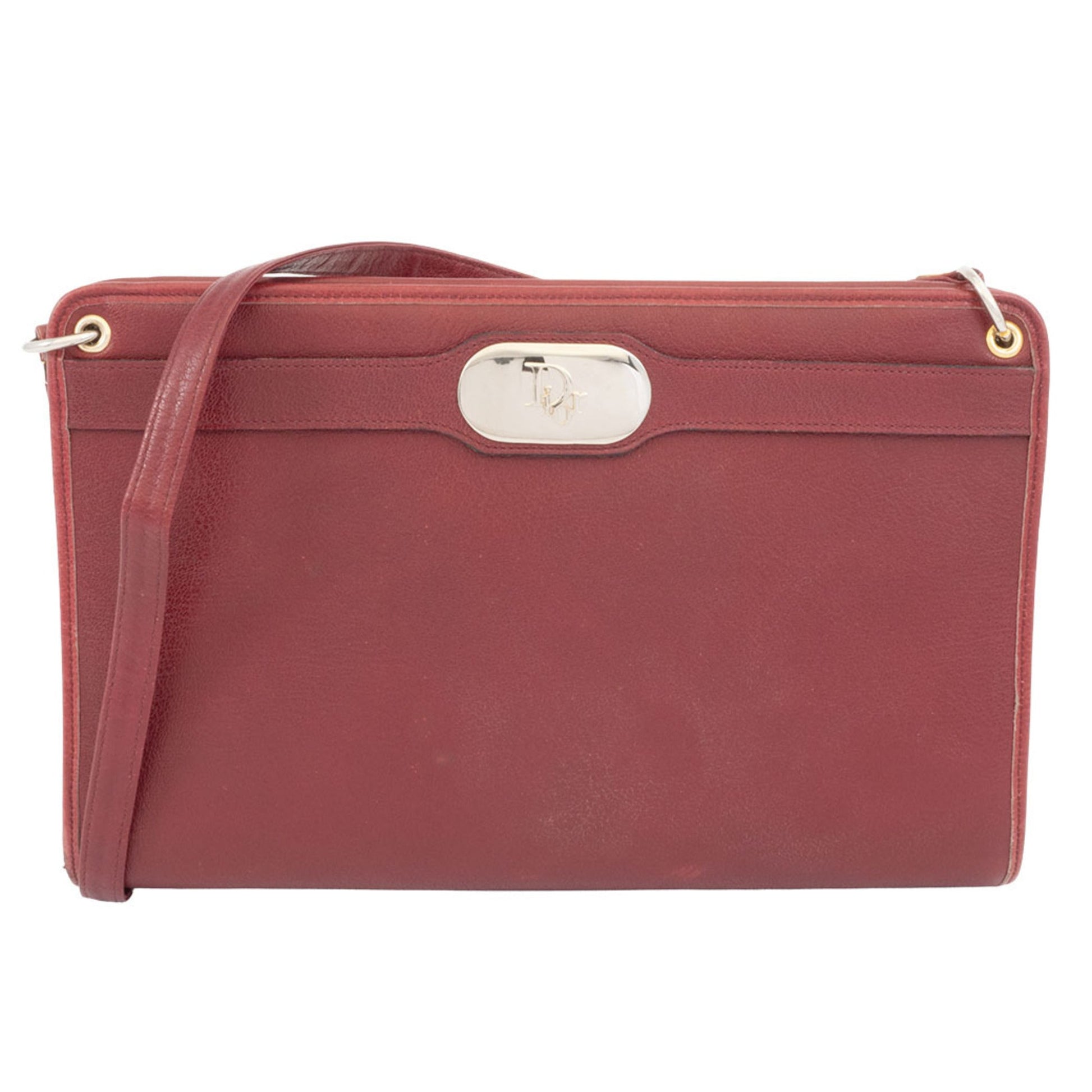 Christian Dior Bordeaux Leather Shoulder Bag  