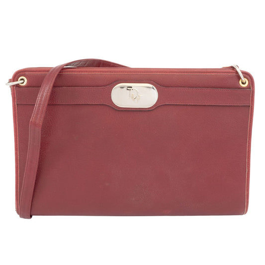 Christian Dior Bordeaux Leather Shoulder Bag  