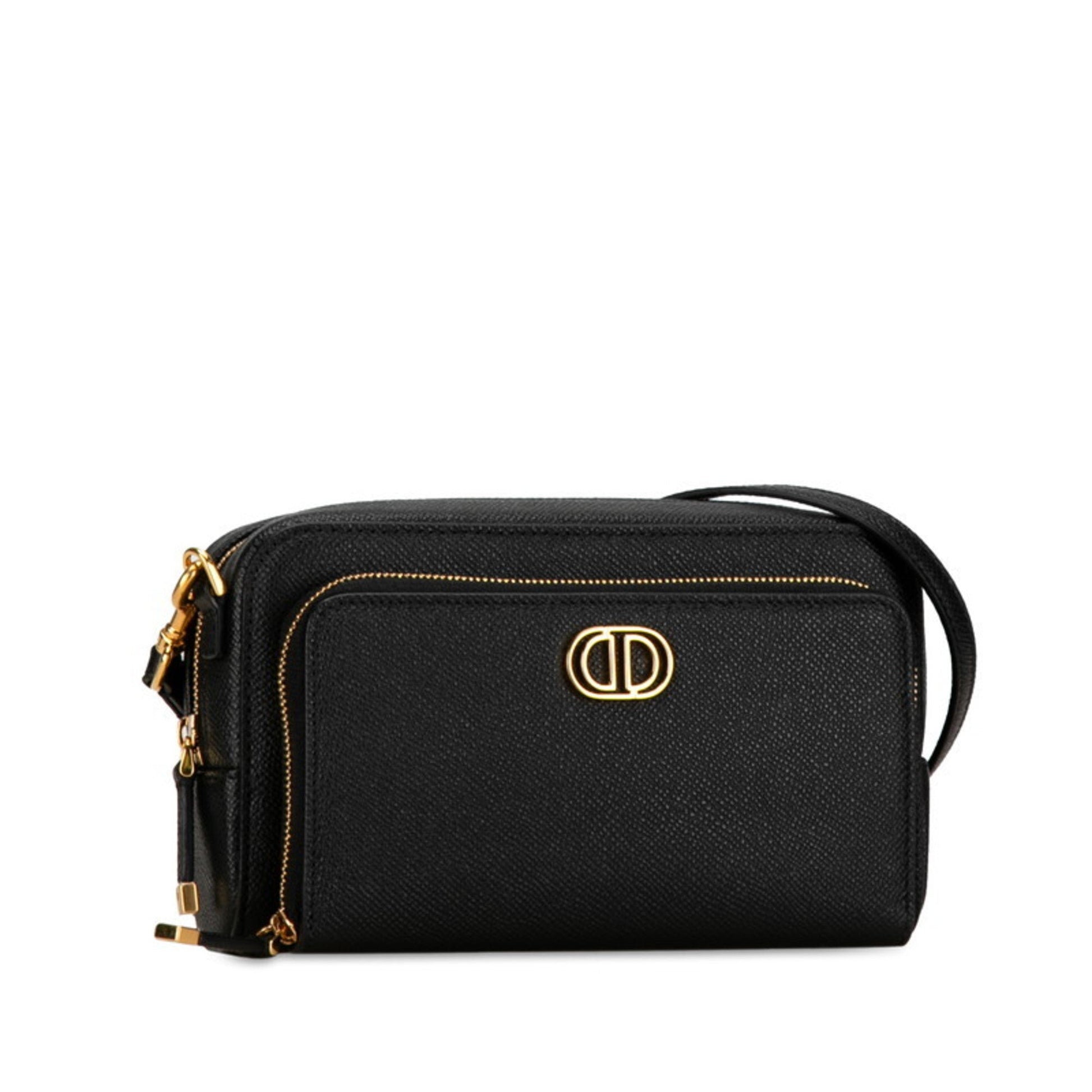 Christian Dior Black Leather Shoulder Bag  