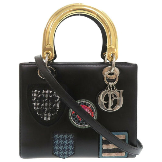 Christian Dior Black Multi-Color Leather Handbag Shoulder Bag  