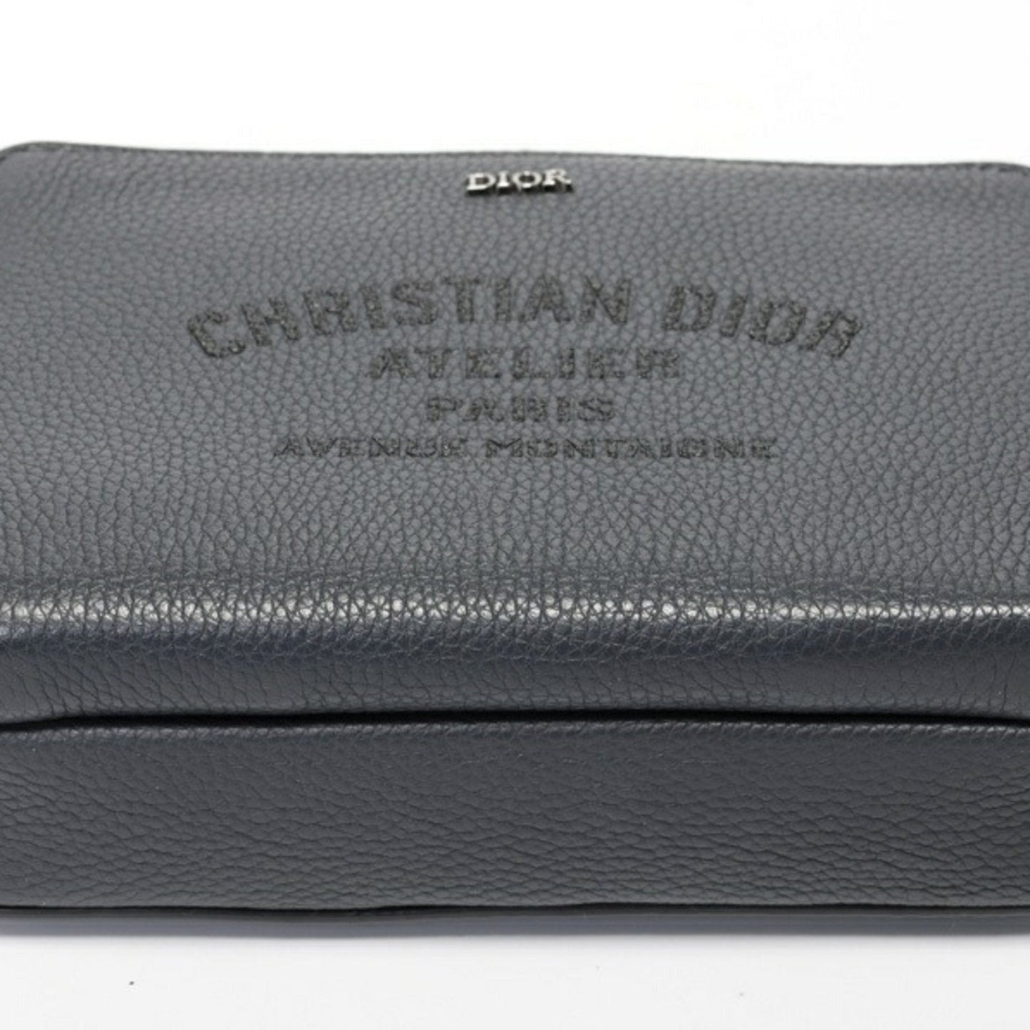 Christian Dior Gray Leather Fanny Pack Pouch  