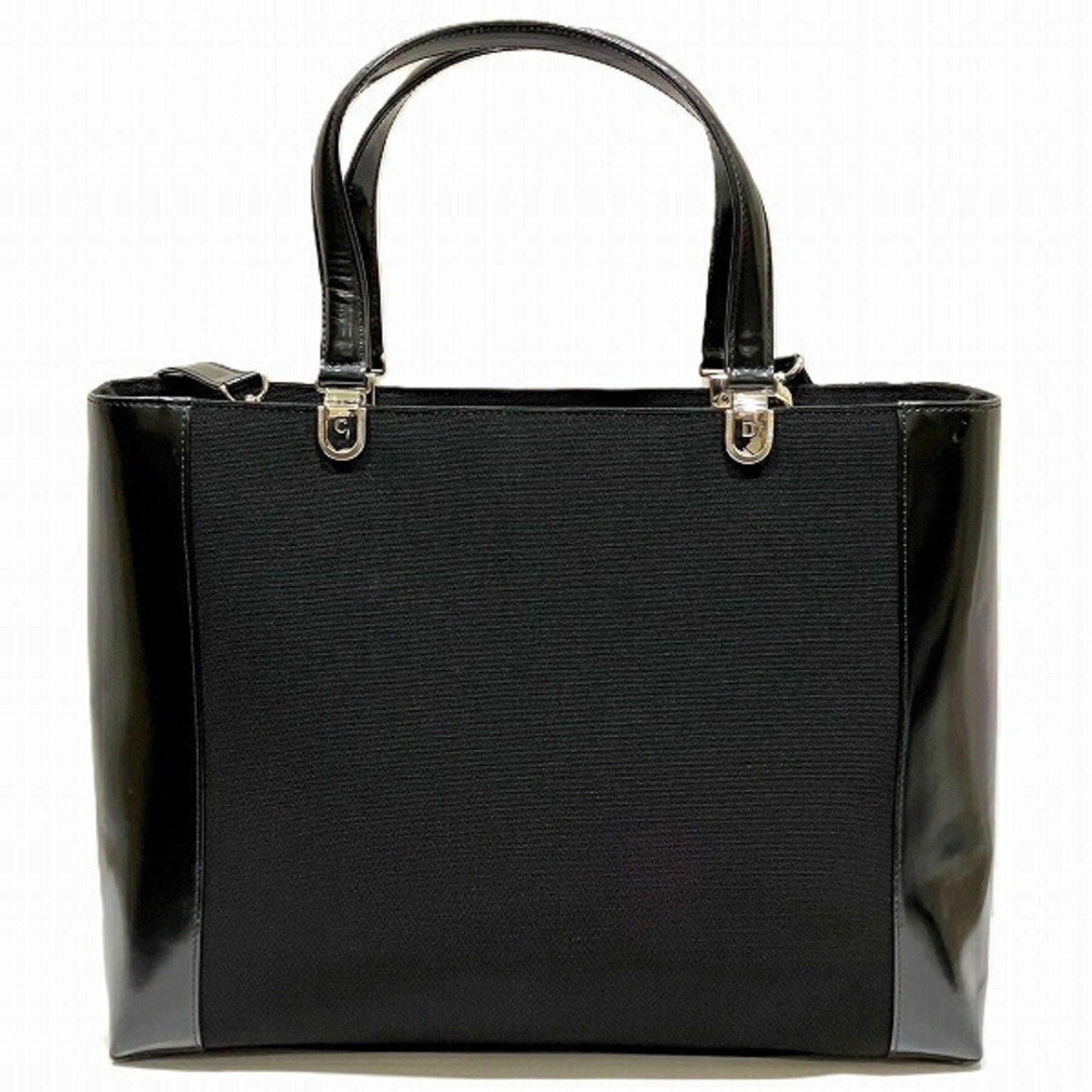 Christian Dior Black Canvas Pouch Shoulder Bag Tote Bag  