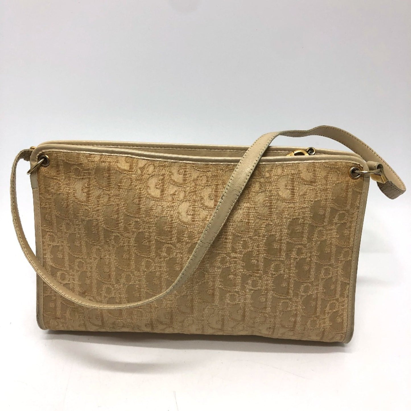 Christian Dior Beige Cloth Shoulder Bag  