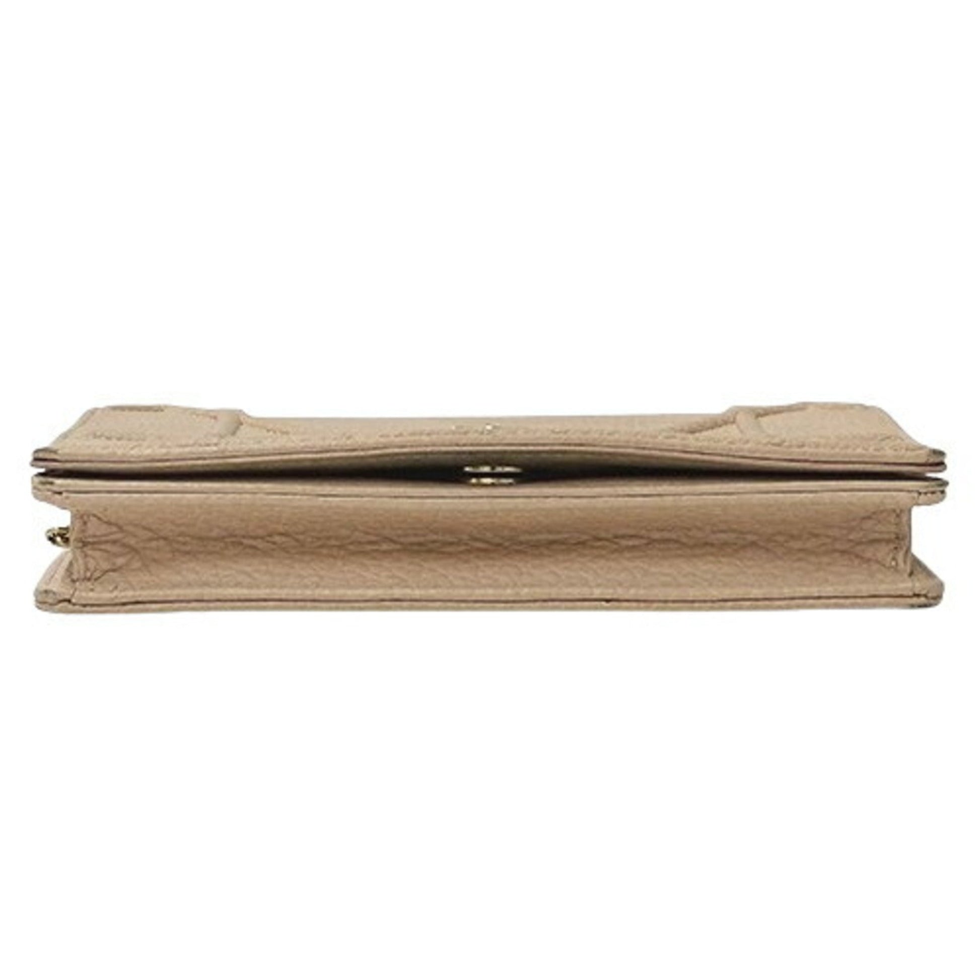 Christian Dior Pink Beige Leather Clutch Bag Shoulder Bag  