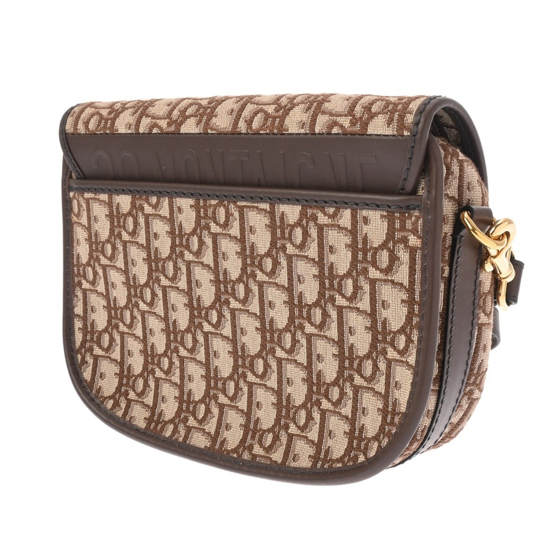 Christian Dior Brown Jacquard Leather Shoulder Bag  