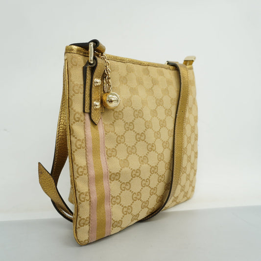 Gucci Leather Canvas Shoulder Bag