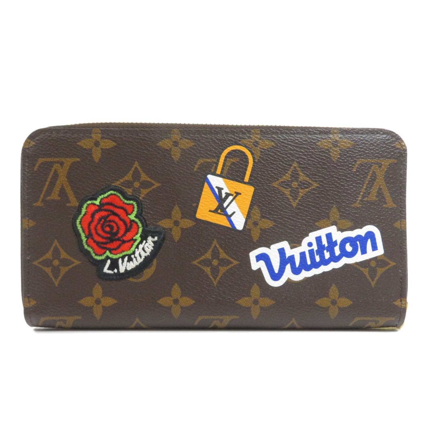 Louis Vuitton M63392 Zippy Wallet Patches Stories Bi-Fold Long Monogram Canvas Ladies