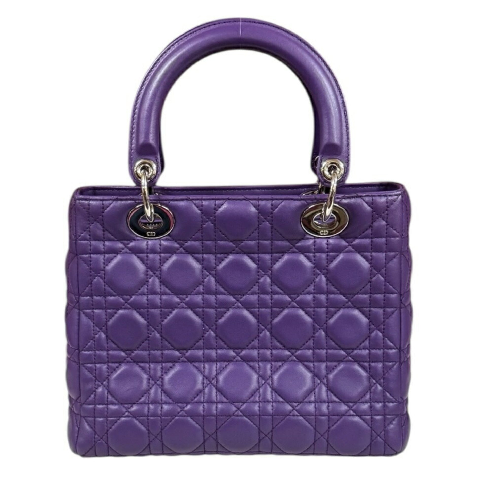 Christian Dior Lady Dior Purple Leather Shoulder Bag  