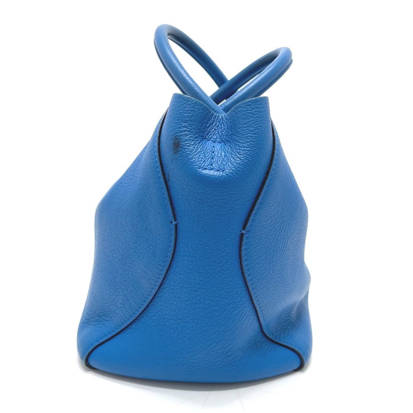 Christian Dior Blue Leather Handbag Shoulder Bag Tote Bag  