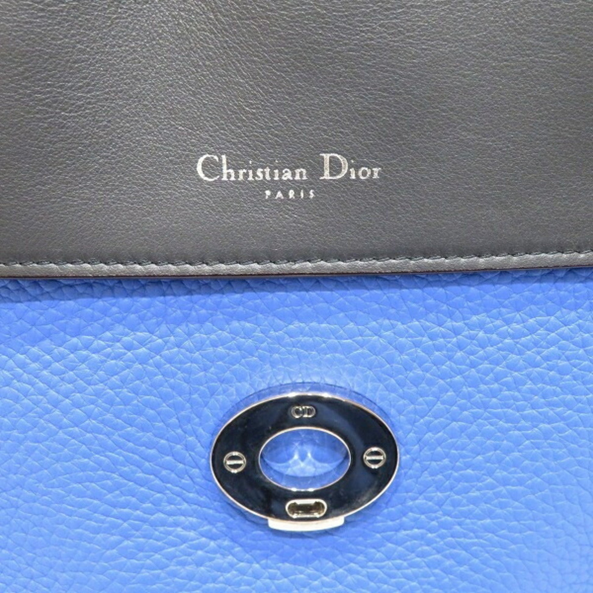Christian Dior Blue Leather Handbag Shoulder Bag  