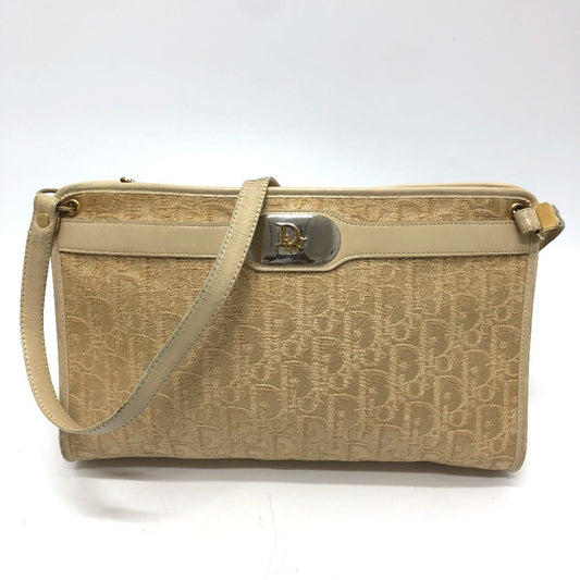 Christian Dior Beige Cloth Shoulder Bag  