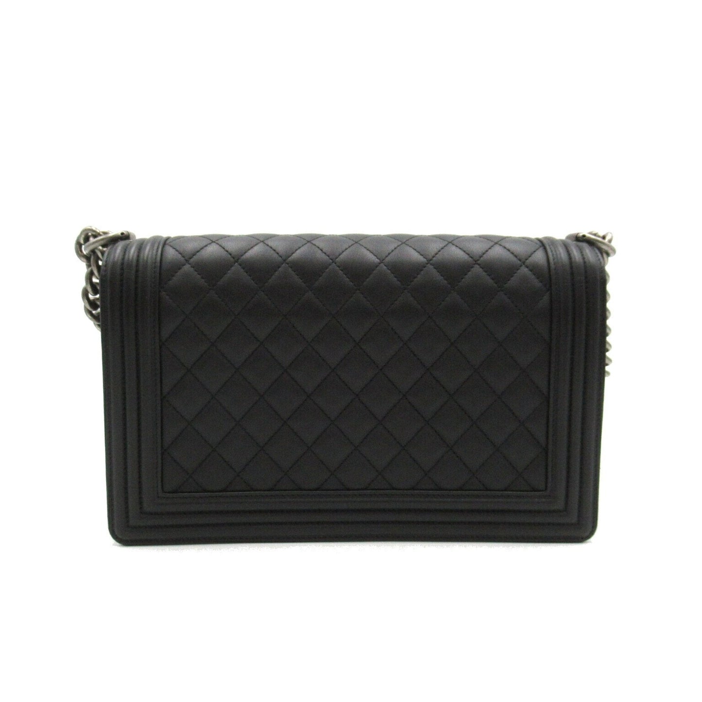 CHANEL Boy Chanel Chain Shoulder Bag Leather Women s Black