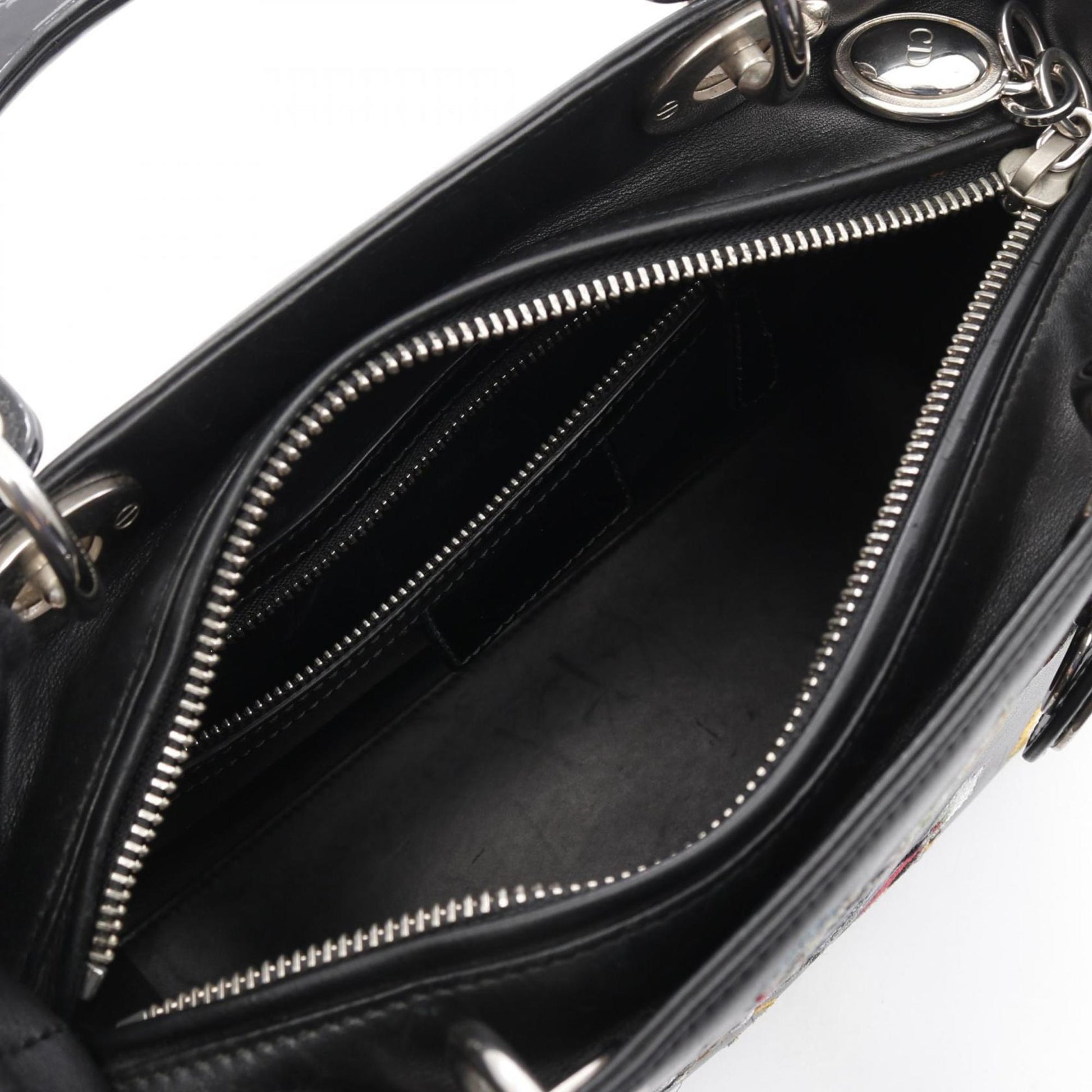Christian Dior Lady Dior Black Leather Handbag  