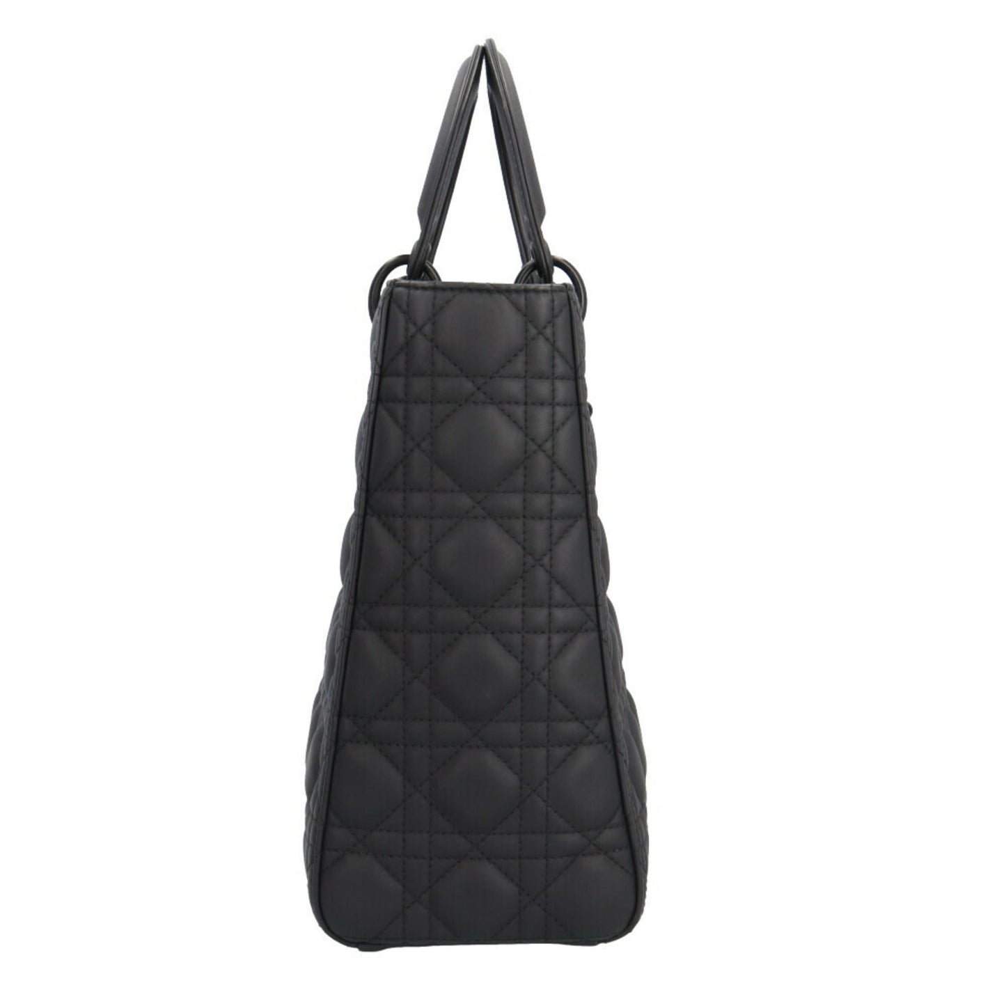 Christian Dior Lady Dior Black Leather Shoulder Bag  