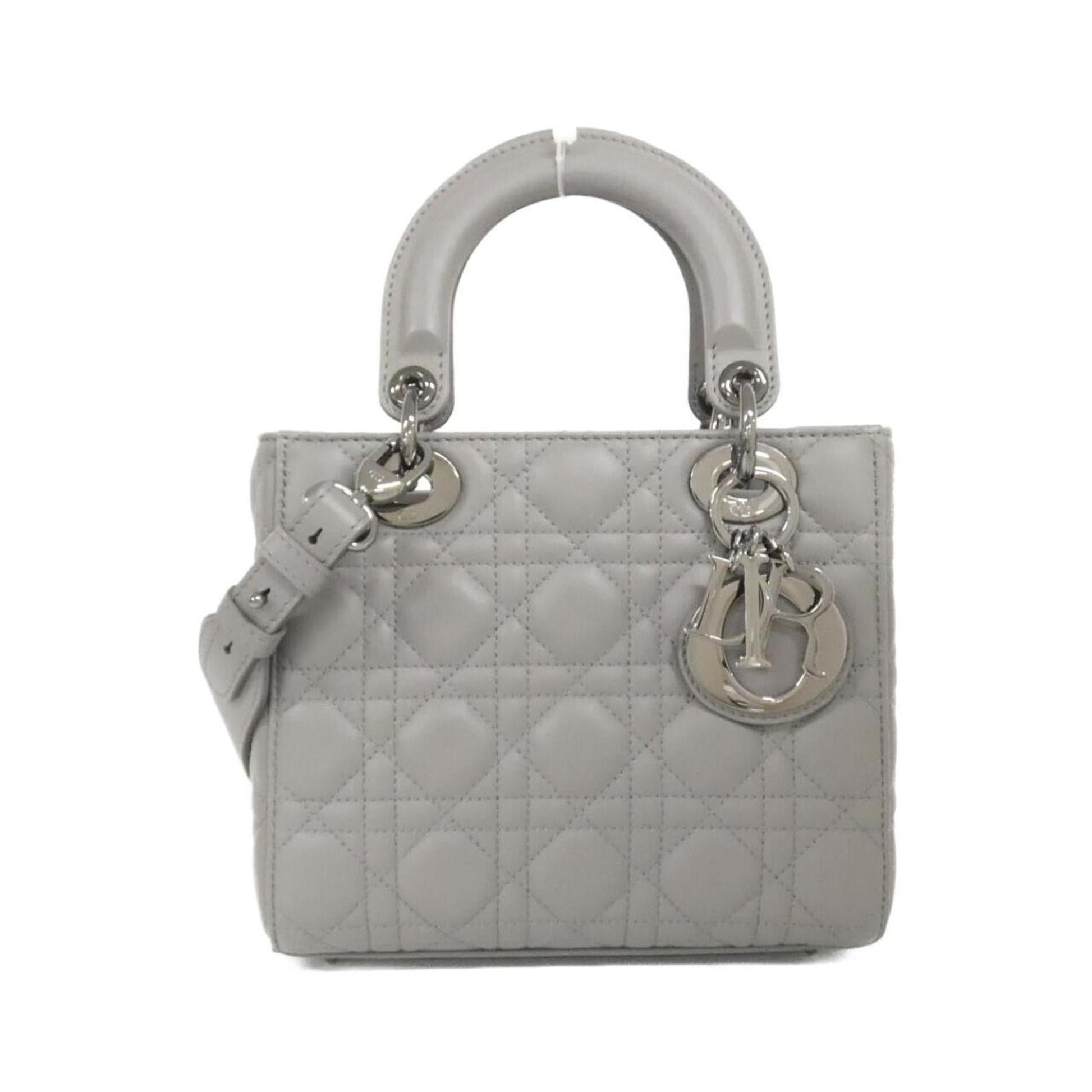 Christian Dior Gray Leather Handbag  