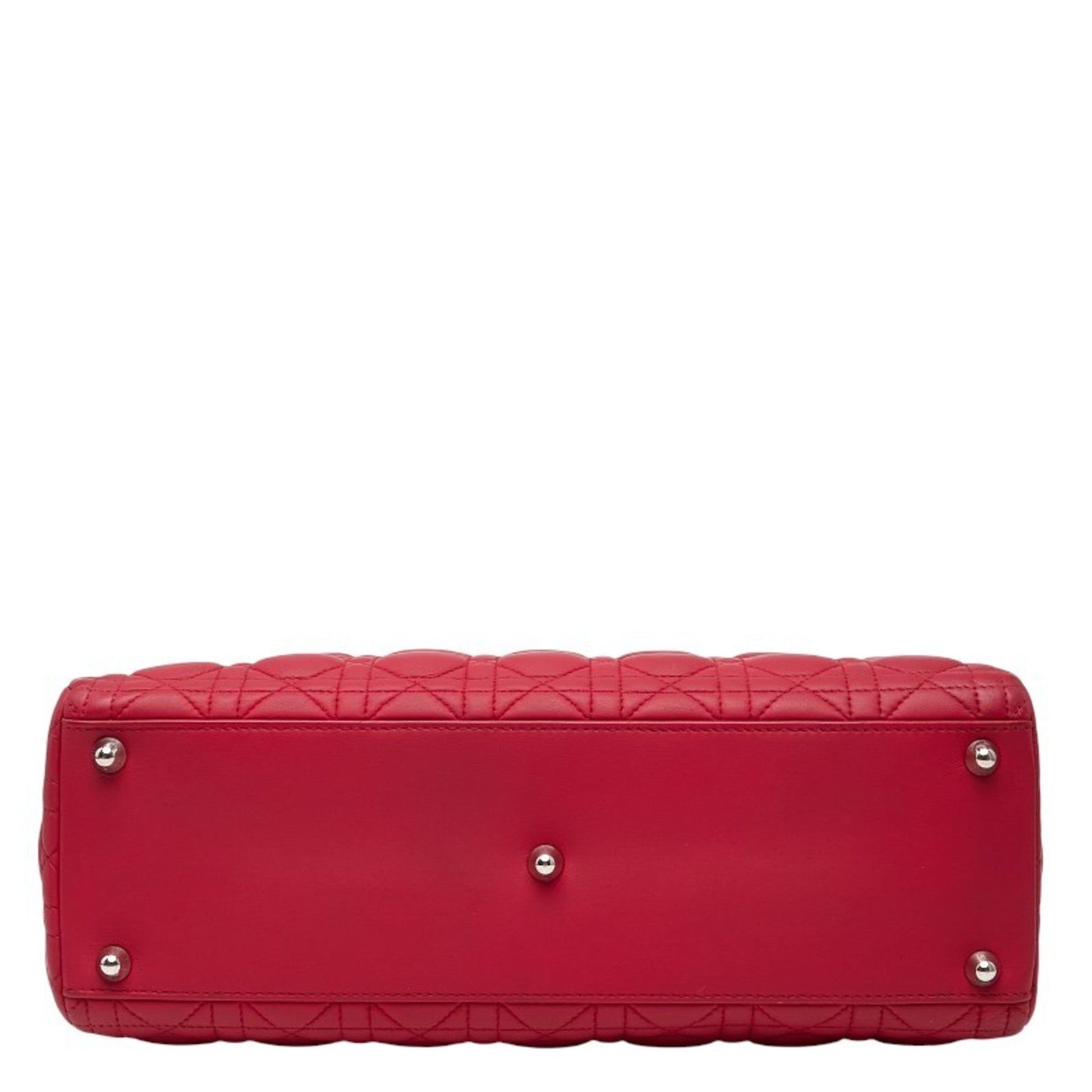 Christian Dior Lady Dior Red Color Leather Handbag Shoulder Bag  