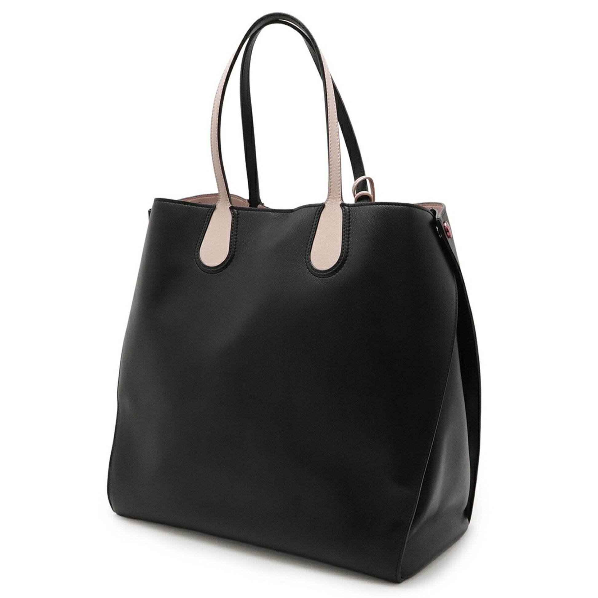 Christian Dior Black Pink Leather Tote Bag  