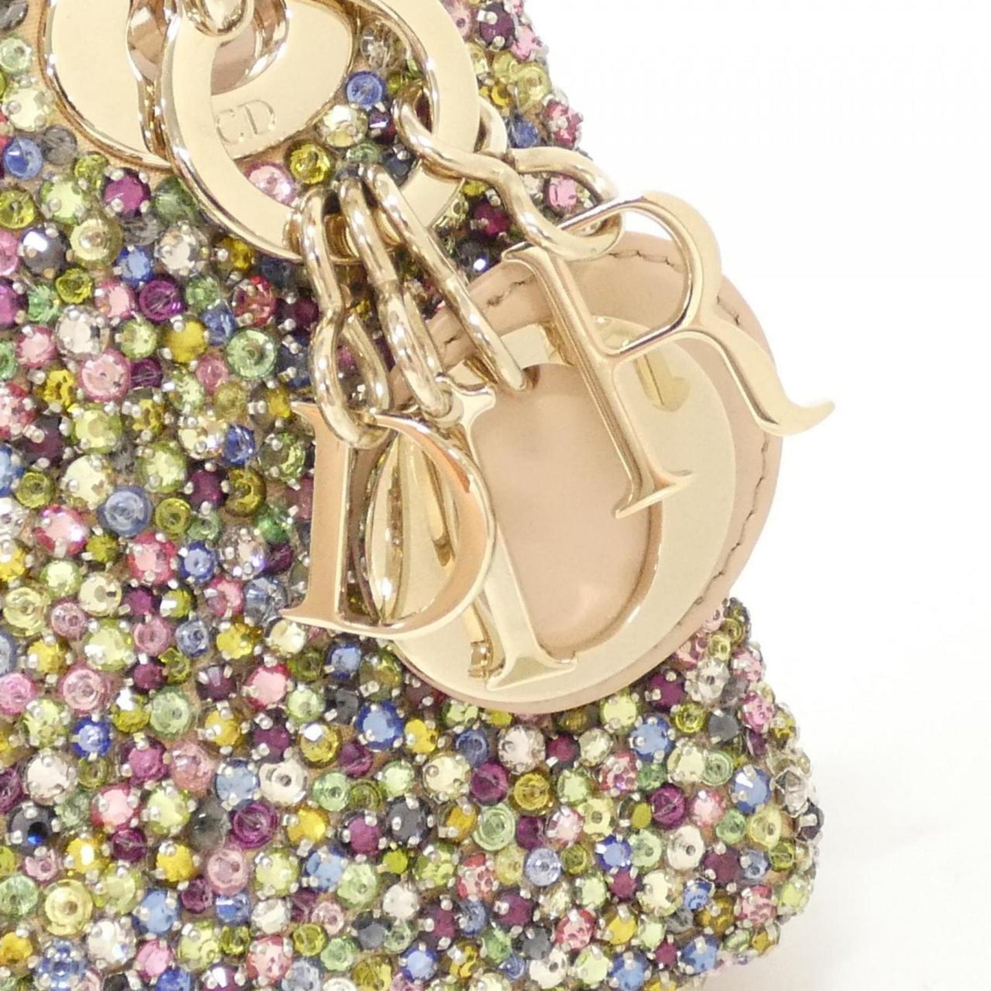 Christian Dior Multi-Color Leather Rhinestone Shoulder Bag  